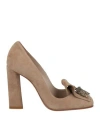 Le Silla Woman Loafers Taupe Size 5 Leather In Brown
