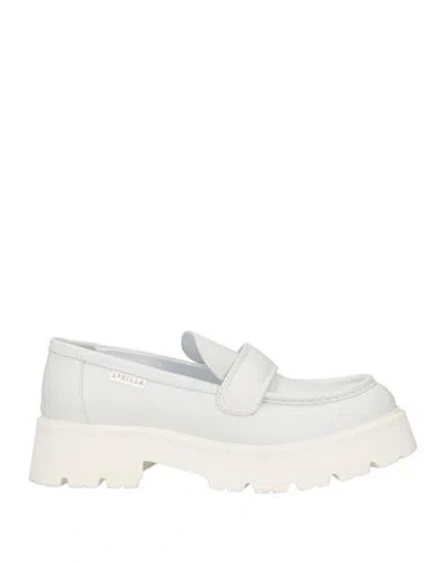 Le Silla Woman Loafers White Size 5.5 Leather In Animal Print