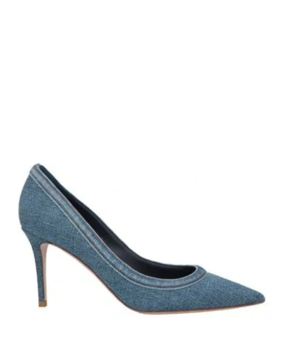Le Silla Woman Pumps Blue Size 8 Textile Fibers