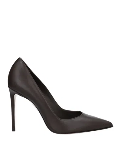Le Silla Woman Pumps Dark Brown Size 6 Soft Leather