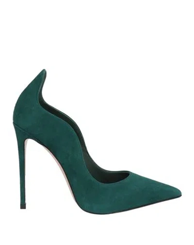 Le Silla Woman Pumps Dark Green Size 7 Soft Leather In Green