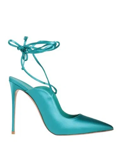 Le Silla Woman Pumps Deep Teal Size 8 Textile Fibers In Green