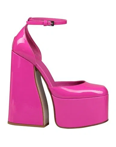 Le Silla Woman Pumps Fuchsia Size 8 Leather In Pink