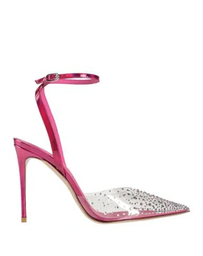 Le Silla Woman Pumps Fuchsia Size 8 Leather, Rubber In Pink