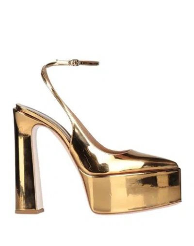 Le Silla Woman Pumps Gold Size 11.5 Leather