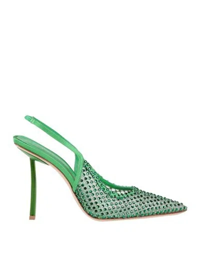 Le Silla Woman Pumps Green Size 6 Textile Fibers