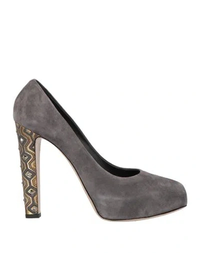 Le Silla Woman Pumps Lead Size 7 Leather In Gray
