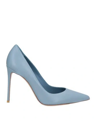 LE SILLA LE SILLA WOMAN PUMPS LIGHT BLUE SIZE 12 LEATHER