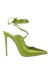 Le Silla Ivy 120mm Slingback Satin Pumps In Green