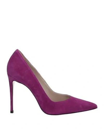 Le Silla Woman Pumps Mauve Size 6 Soft Leather In Purple
