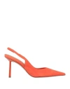 Le Silla Woman Pumps Orange Size 10 Leather