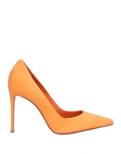 Le Silla Woman Pumps Orange Size 6 Leather
