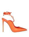 Le Silla Woman Pumps Orange Size 6.5 Textile Fibers