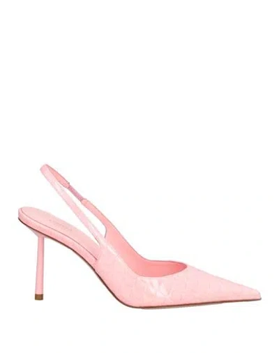 Le Silla Woman Pumps Pink Size 8 Leather, Synthetisches Material
