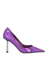 Le Silla Woman Pumps Purple Size 5 Leather In Purple