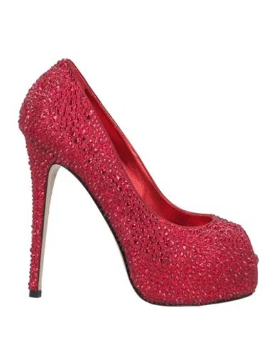 Le Silla Woman Pumps Red Size 6 Leather