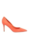 Le Silla Woman Pumps Salmon Pink Size 7.5 Leather In Orange