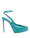 Le Silla Woman Pumps Turquoise Size 8 Textile Fibers In Blue