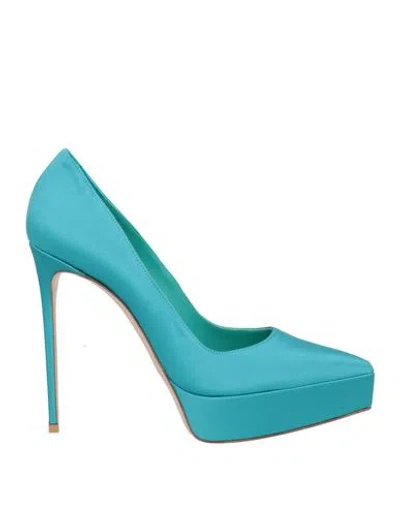 Le Silla Woman Pumps Turquoise Size 8 Textile Fibers In Blue