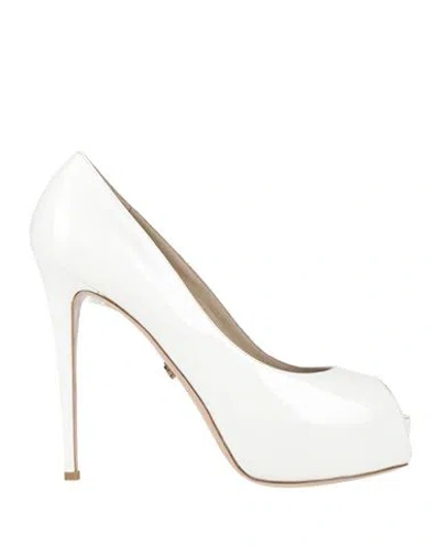 Le Silla Woman Pumps White Size 11 Leather