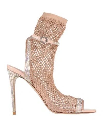 Le Silla Woman Sandals Beige Size 8 Textile Fibers, Leather