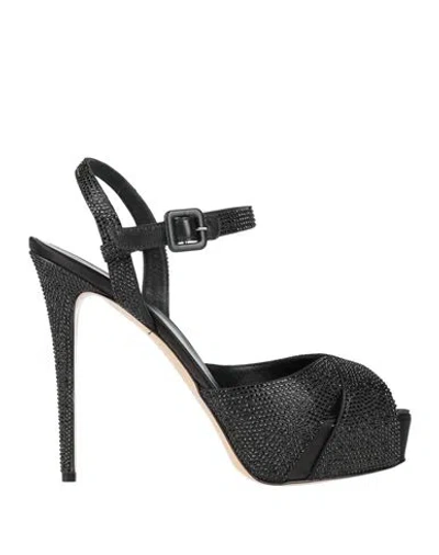 Le Silla Woman Sandals Black Size 11 Leather
