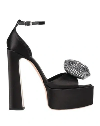 Le Silla Woman Sandals Black Size 12 Textile Fibers