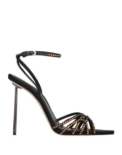 Le Silla Woman Sandals Black Size 12 Textile Fibers