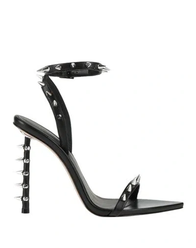 Le Silla Woman Sandals Black Size 5 Leather, Synthetic Material