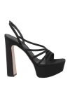 Le Silla Asymmetry Heel Platform Sandals In Black