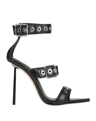 Le Silla Woman Sandals Black Size 7 Leather
