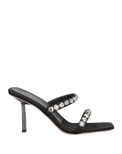 Le Silla Woman Sandals Black Size 8 Textile Fibers