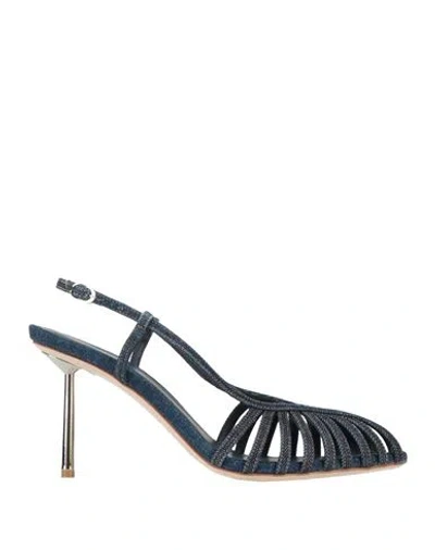Le Silla Woman Sandals Blue Size 11.5 Textile Fibers