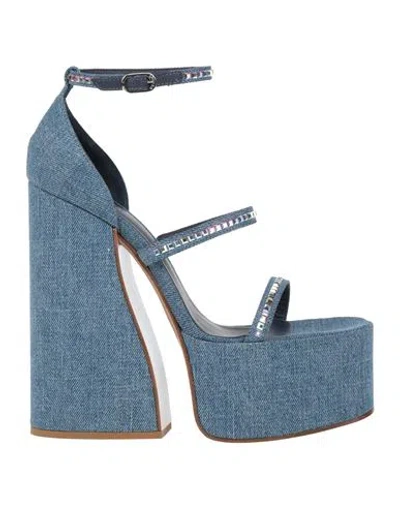 Le Silla Woman Sandals Blue Size 12 Textile Fibers