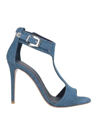 Le Silla Woman Sandals Blue Size 8 Textile Fibers