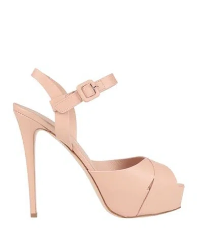 Le Silla Woman Sandals Blush Size 5.5 Leather In Multi