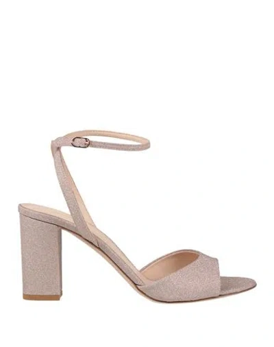 Le Silla Woman Sandals Blush Size 6.5 Textile Fibers In Neutral