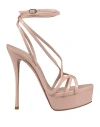 Le Silla Woman Sandals Blush Size 8 Calfskin In Beige Chiari E Naturali