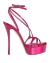 Le Silla Woman Sandals Fuchsia Size 8 Leather In Pink