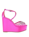 Le Silla Woman Sandals Fuchsia Size 8 Textile Fibers