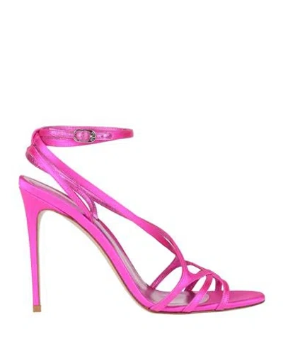 Le Silla Woman Sandals Fuchsia Size 6 Textile Fibers In Pink