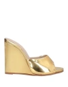 Le Silla Kira 124mm High-wedge Heel Mules In Gold