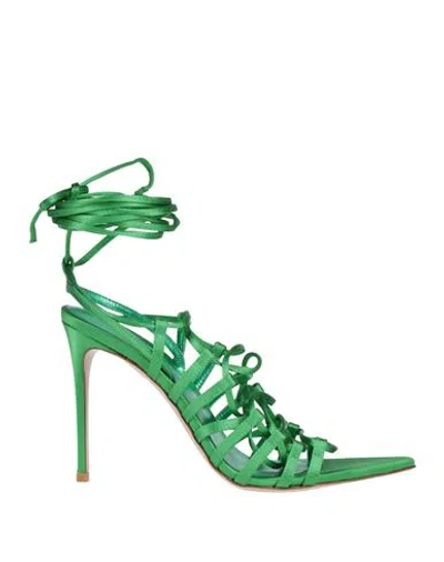 Le Silla Woman Sandals Green Size 8 Textile Fibers