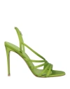 Le Silla Woman Sandals Green Size 10 Textile Fibers, Leather