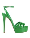 Le Silla Woman Sandals Green Size 8 Leather