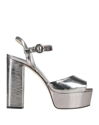 Le Silla Woman Sandals Gunmetal Size 10 Synthetic Material In Gray