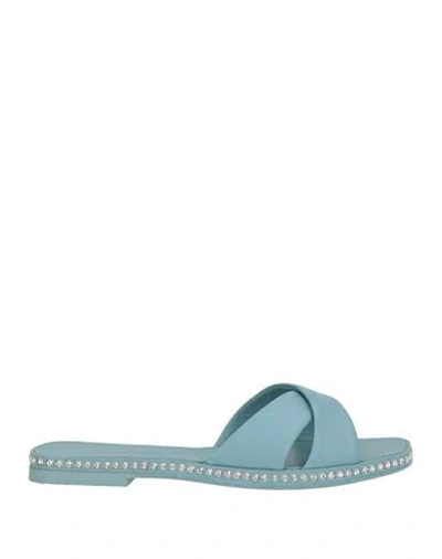 Le Silla Woman Sandals Light Blue Size 5 Leather