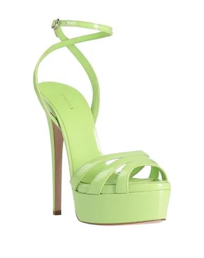 Le Silla Woman Sandals Light Green Size 8 Leather