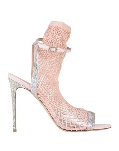 Le Silla Woman Sandals Light Pink Size 6 Textile Fibers, Leather