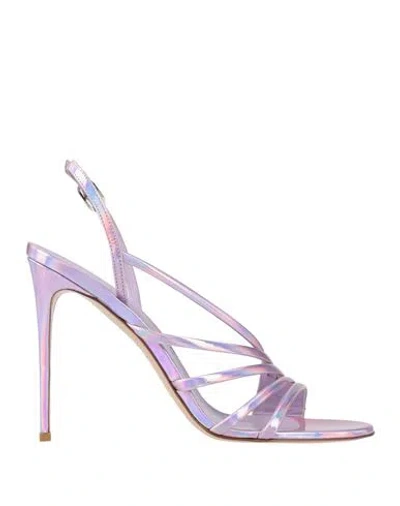 Le Silla Woman Sandals Lilac Size 8 Leather In Purple